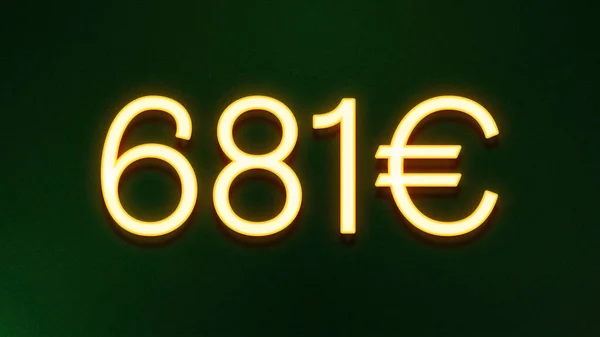 Χρυσό Σύμβολο Φωτός Της Τιμής Των 681 Ευρώ Εικονίδιο Σκούρο — Φωτογραφία Αρχείου
