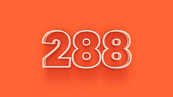 Απεικόνιση Του 288 Αριθμό Πορτοκαλί Φόντο — Φωτογραφία Αρχείου