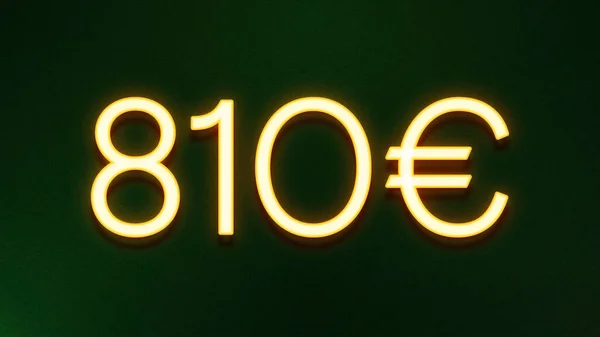 Χρυσό Σύμβολο Του Φωτός Των 810 Ευρώ Εικονίδιο Τιμή Σκούρο — Φωτογραφία Αρχείου