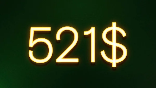 Gyllene Ljus Symbol För 521 Dollar Prisikon Mörk Bakgrund — Stockfoto