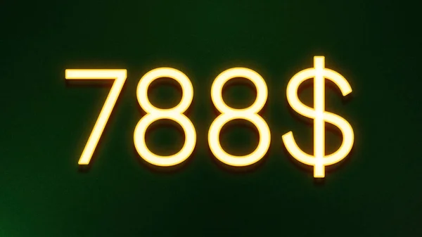 Gyllene Ljus Symbol För 788 Dollar Prisikon Mörk Bakgrund — Stockfoto