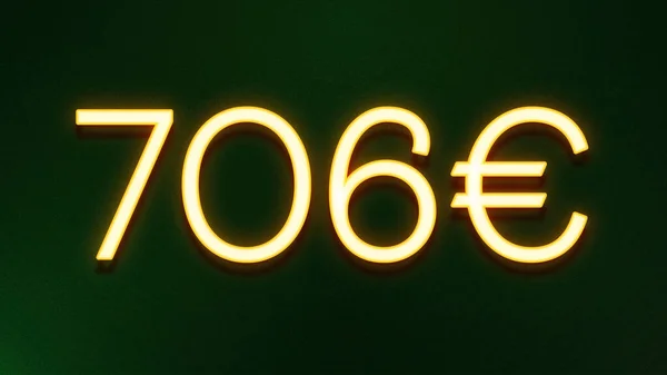 Golden Light Symbol 706 Euros Price Icon Dark Background — Stock Photo, Image