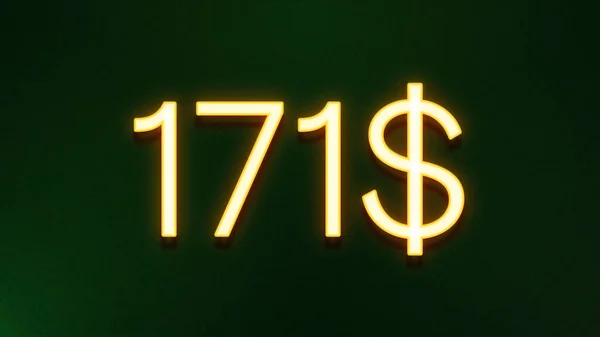 Simbolo Luce Dorata 171 Dollari Icona Del Prezzo Sfondo Scuro — Foto Stock