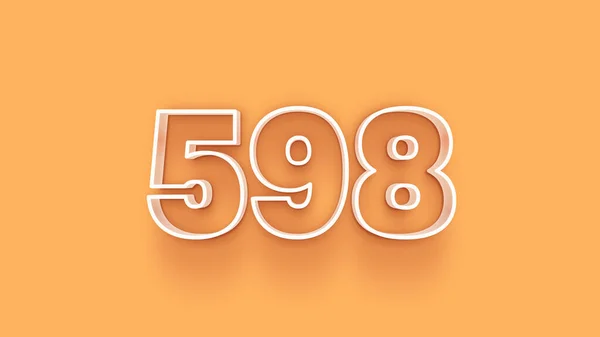 Illustration 598 Number Yellow Background — Stock Photo, Image