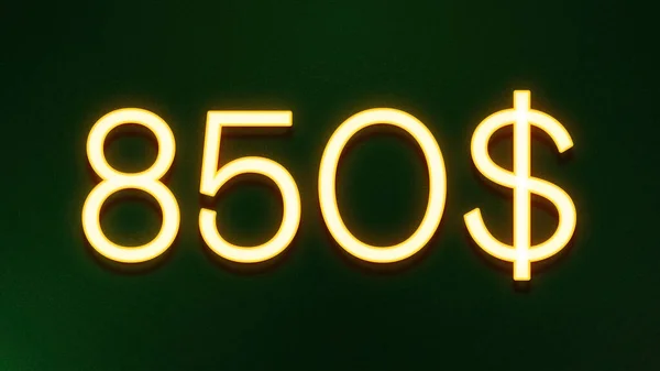 Símbolo Luz Dorada 850 Dólares Icono Precio Sobre Fondo Oscuro —  Fotos de Stock