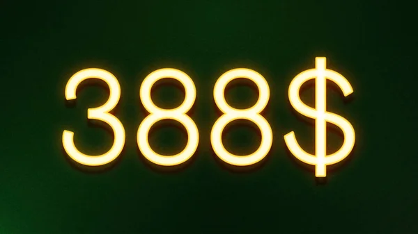 黑色底色388美元价格图标的金光符号 — 图库照片