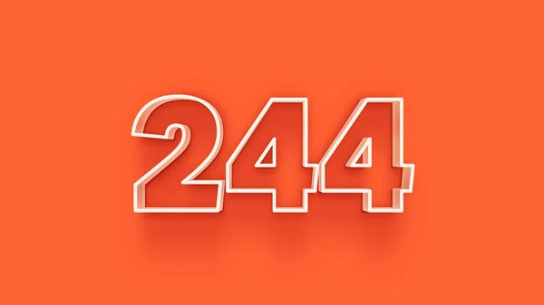 Απεικόνιση Του 244 Αριθμό Πορτοκαλί Φόντο — Φωτογραφία Αρχείου