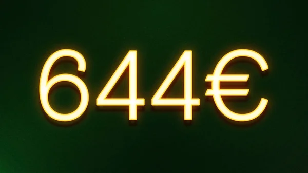 Gyllene Ljus Symbol För 644 Euro Prisikon Mörk Bakgrund — Stockfoto
