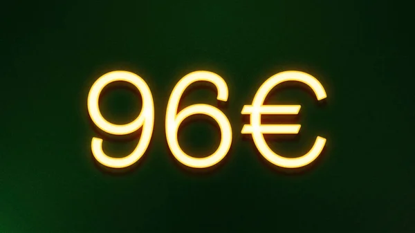 Simbolo Luce Dorata Euro Prezzo Icona Sfondo Scuro — Foto Stock