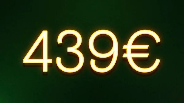 Goldenes Lichtsymbol Von 439 Euro Preissymbol Auf Dunklem Hintergrund — Stockfoto