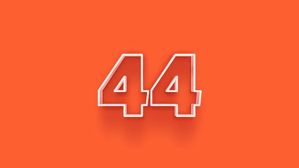オレンジの背景に3D 44番の数字のイラスト — ストック写真