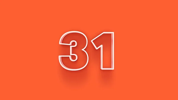 橙色背景上3D 31数字的图解 — 图库照片