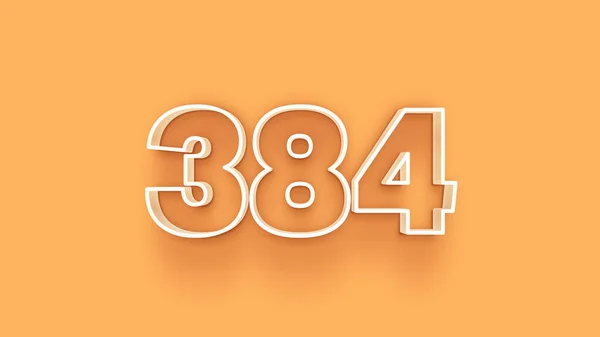 Abbildung Der 384 Zahl Auf Gelbem Hintergrund — Stockfoto