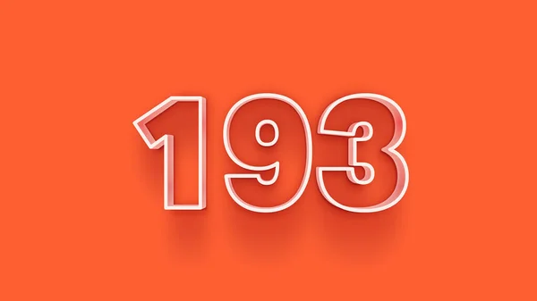 193 Szám Illusztrálása Narancssárga Alapon — Stock Fotó