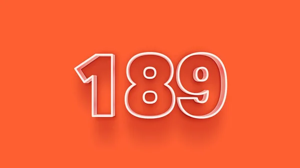 Illustration 189 Number Orange Background — Stock Photo, Image