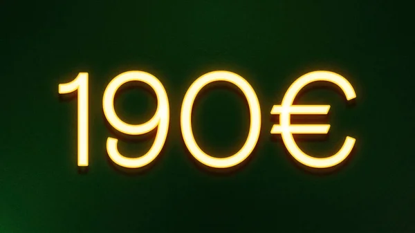 Χρυσό Σύμβολο Φωτός Της Τιμής 190 Ευρώ Εικονίδιο Σκούρο Φόντο — Φωτογραφία Αρχείου