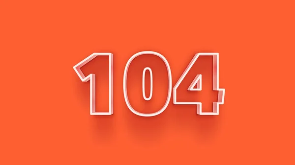 Turuncu Arkaplandaki 104 Sayısının Gösterimi — Stok fotoğraf