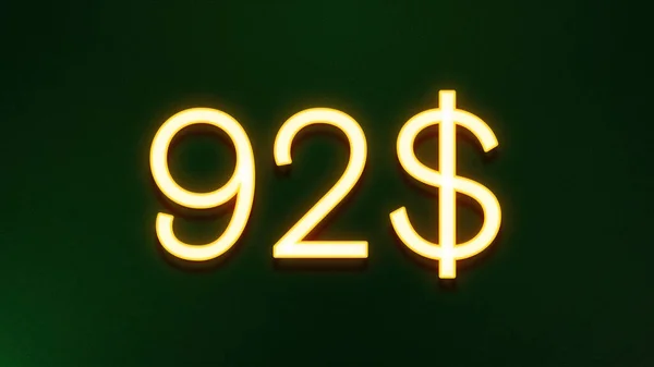 Símbolo Luz Dourada Dólares Ícone Preço Fundo Escuro — Fotografia de Stock