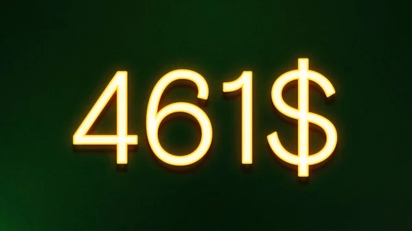 Símbolo Luz Dourada 461 Dólares Ícone Preço Fundo Escuro — Fotografia de Stock