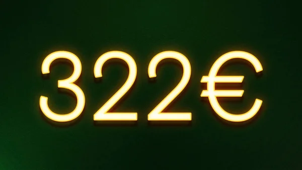 Χρυσό Σύμβολο Φωτός Της Τιμής 322 Ευρώ Εικονίδιο Σκούρο Φόντο — Φωτογραφία Αρχείου