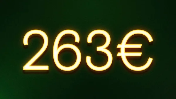 暗色底色263欧元价格图标的金光符号 — 图库照片