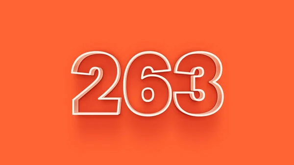 Abbildung Der 263 Zahl Auf Orangefarbenem Hintergrund — Stockfoto