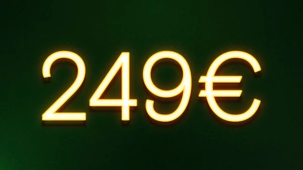Simbolo Luce Dorata 249 Euro Prezzo Icona Sfondo Scuro — Foto Stock