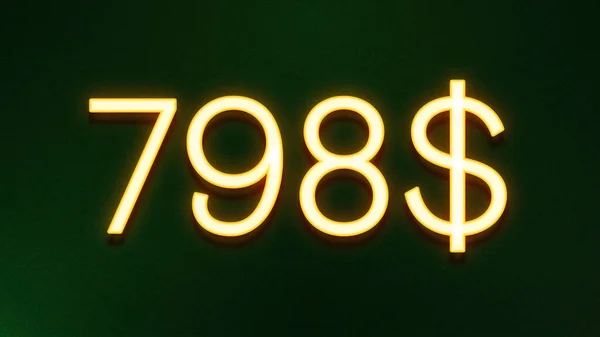 Símbolo Luz Dourada 798 Dólares Ícone Preço Fundo Escuro — Fotografia de Stock