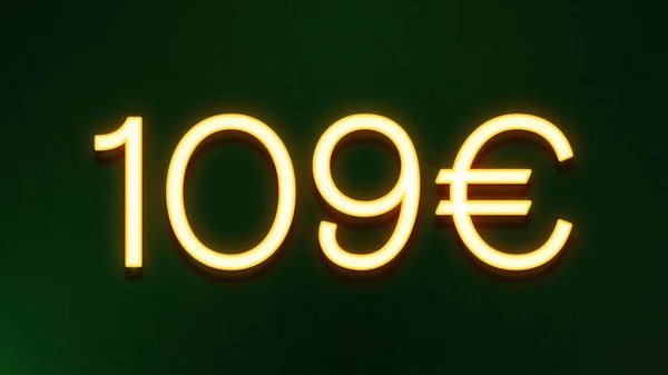 Símbolo Luz Dourada 109 Euros Ícone Preço Fundo Escuro — Fotografia de Stock