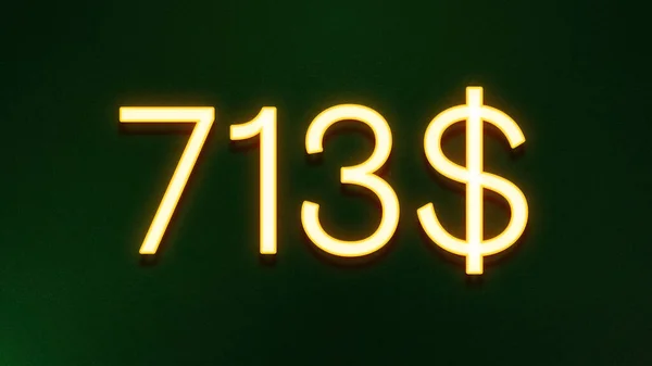 Золотой Светлый Символ Цены 713 Долларов Темном Фоне — стоковое фото