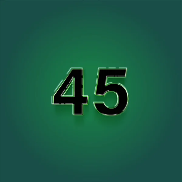 緑の背景に3D 45番のイラスト — ストック写真
