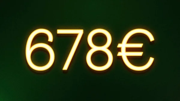 Χρυσό Σύμβολο Φωτός Της Τιμής Των 678 Ευρώ Εικονίδιο Σκούρο — Φωτογραφία Αρχείου