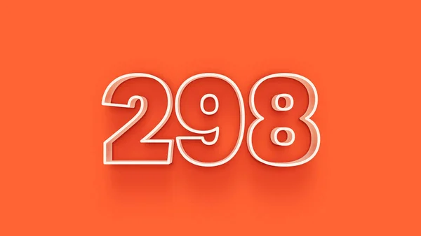 Illustrazione Del Numero 298 Sfondo Arancione — Foto Stock