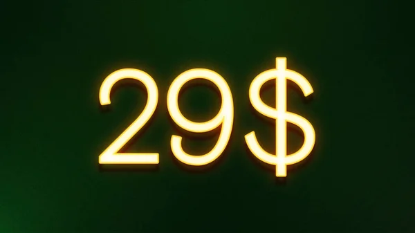 Golden Light Symbol Dollars Price Icon Dark Background — Stock Photo, Image