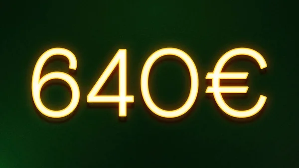 Золотой Светлый Символ Цены 640 Евро Темном Фоне — стоковое фото