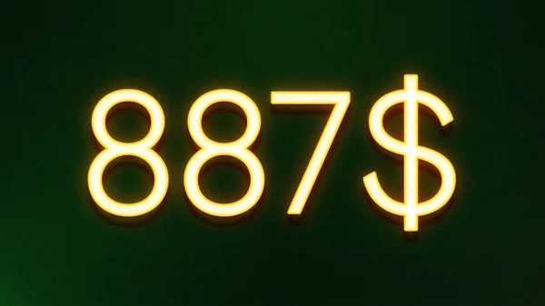 Χρυσό Σύμβολο Φωτός Του Εικονιδίου Τιμή 887 Δολάρια Σκούρο Φόντο — Φωτογραφία Αρχείου