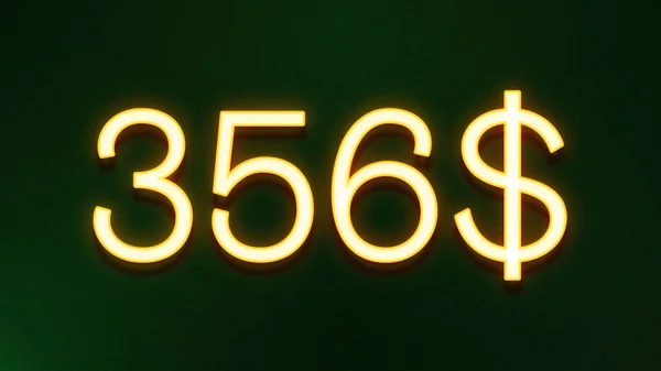 Χρυσό Σύμβολο Φωτός Του 356 Δολάρια Εικονίδιο Τιμή Σκούρο Φόντο — Φωτογραφία Αρχείου