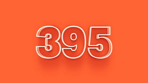 Ilustração 395 Número Fundo Laranja — Fotografia de Stock