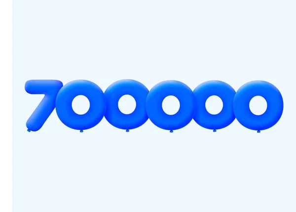Bleu Numéro 700000 Sous Forme Ballons Illustration Vectorielle Pour Décoration — Image vectorielle