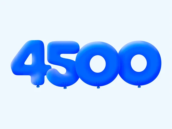 Azul Número 4500 Forma Balões Design Ilustração Vetorial Para Decoração —  Vetores de Stock