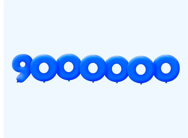 Azul Número 9000000 Forma Globos Diseño Ilustración Vectorial Para Decoración — Vector de stock