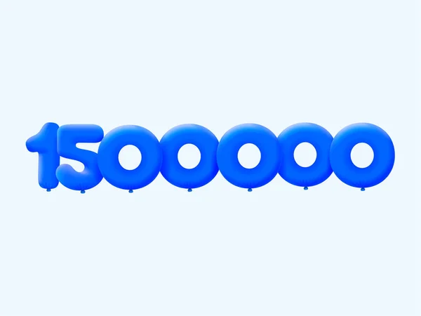Blu Numero 1500000 Forma Palloncini Disegno Illustrazione Vettoriale Decorazione Del — Vettoriale Stock