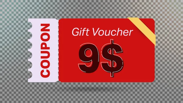 Red Dollar Bon Réduction Coupon Cadeau Pour Site Web Annonces — Image vectorielle