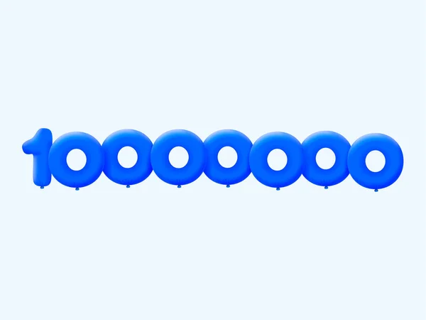 Bleu Numéro 10000000 Sous Forme Ballons Illustration Vectorielle Pour Décoration — Image vectorielle