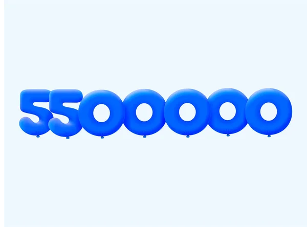 Blaue Zahl 5500000 Form Von Luftballons Vektor Illustration Design Für — Stockvektor