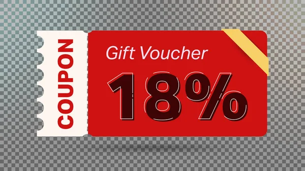 Rouge Bon Réduction Coupon Cadeau Pour Site Web Annonces Internet — Image vectorielle