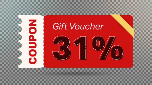 Rouge Bon Réduction Coupon Cadeau Pour Site Web Annonces Internet — Image vectorielle