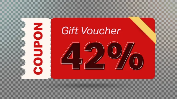 Red Cupom Voucher Presente Desconto Para Site Anúncios Internet Mídias — Vetor de Stock