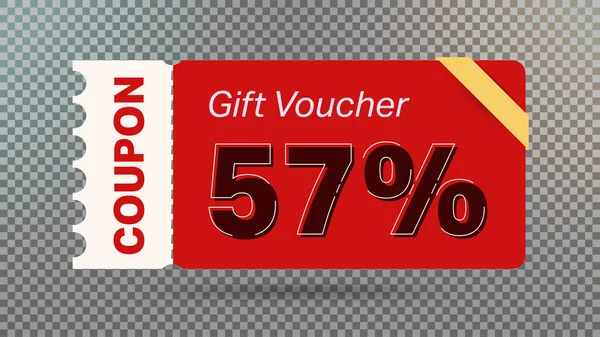 Rouge Bon Réduction Coupon Cadeau Pour Site Web Annonces Internet — Image vectorielle