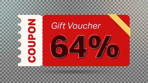 Red Cupom Voucher Presente Desconto Para Site Anúncios Internet Mídias —  Vetores de Stock